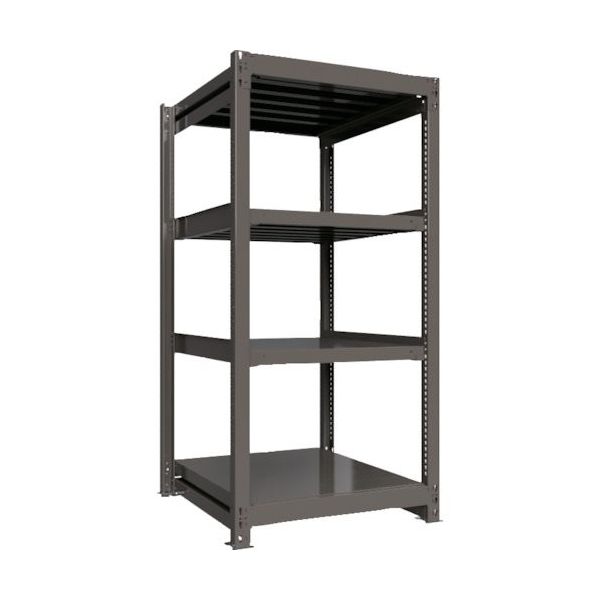 ICHIMAI 重量ボルトレスラック 段荷重1000Kg H1800×W900×D900 天地4段 単体グレー TH1000-639T4（直送品）