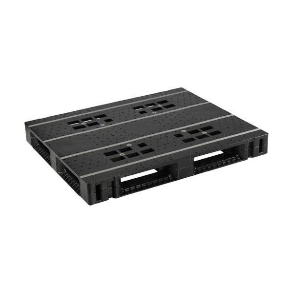 日本プラパレット NPC プラスチックパレットZFDー1210Eー135HーRR 片面四方差し 黒 ZFD-1210E-135H-RR 1枚（直送品） 21,554円