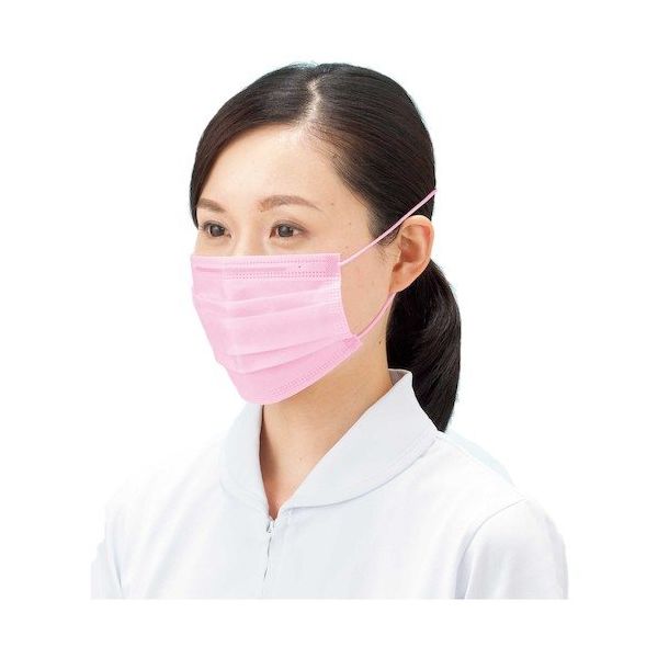 バリアローブ 混入対策マスクピンク2PLYオーバーヘッドタイプ 100枚入 NO.2836 1セット(3000枚:100枚×30箱)（直送品）