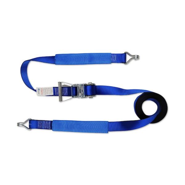 ラッシングベルト 50mm幅 ラチェットバックル Jフック(ナローフック) 固定 1m 調整 7m HXB50-R7H 1セット(10本)（直送品）
