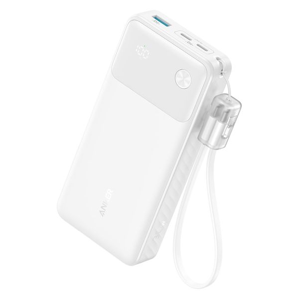 ANKER モバイルバッテリー 白 モバイルバッテリー 5000mAh 折りたたみ式ライトニング端子搭載