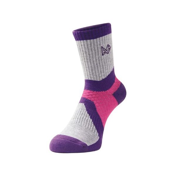 エビスニット 吸汗速乾メリノウール使用ミドルソックス パープル 23~25cm TR-1421 1足 67-4573-27（直送品）