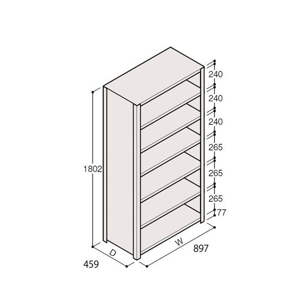 アズワン 軽量棚 ERR密閉型 H1800×W900×D450 有効棚 6段 67-5246-71 1個（直送品）