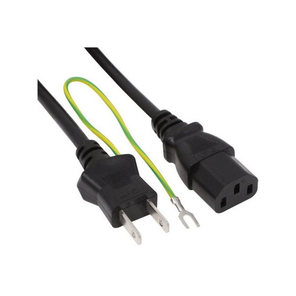 アイネックス AC電源ケーブル 0.5m ACP-05B 1個 67-9238-22（直送品）