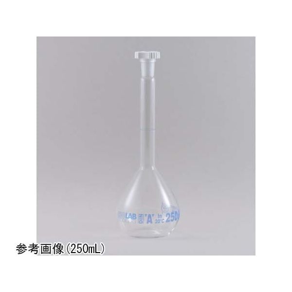 アズワン メスフラスコ 白 プラスチック栓付 25mL NS10/19 JCSS校正証明書付 65-2340-16-24 1個（直送品）