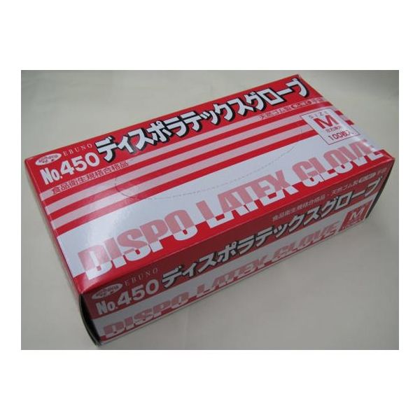 エブノ ディスポラテックスグローブ 粉付 M 100枚×20箱 450M 1枚(2000枚) 67-9341-48（直送品）