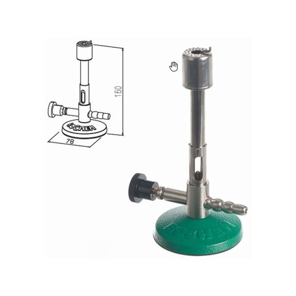 BOCHEM ブンセンバーナー 直径 80mm ニードロバルブ付 プロパンガス対応 7340 1台 68-0512-93（直送品）