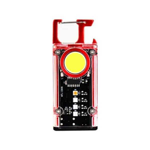 Trimate 充電式スケルトンワークライト カラビナ付き レッド TR-WL017-RD 1個 67-8094-40（直送品）