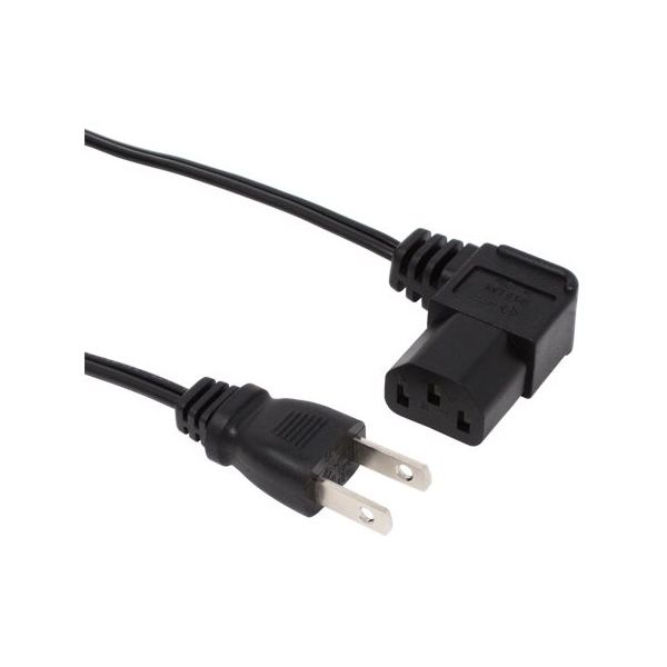 アイネックス AC電源ケーブル 極細L型タイプ 0.5m ACP-05L-BK 1個 67-9238-23（直送品）