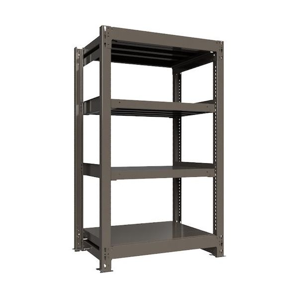 ICHIMAI 重量ボルトレスラック 段荷重1000Kg H1500×W900×D600 天地4段 単体グレー TH1000-536T4（直送品）