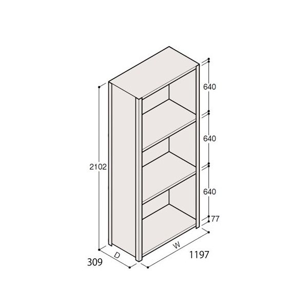 アズワン 軽量棚 ERR密閉型 H2100×W1200×D300 有効棚 3段 67-5246-85 1個（直送品）