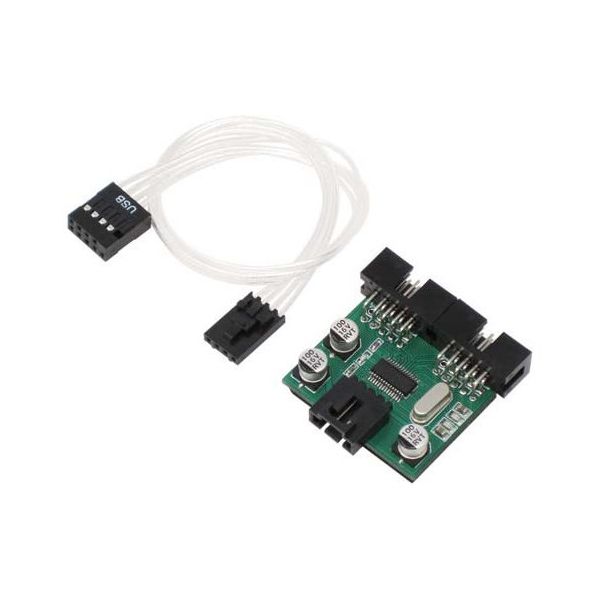 アイネックス USB2.0ヘッダー 2分配ハブ HUB-06A 1個 67-9281-85（直送品）