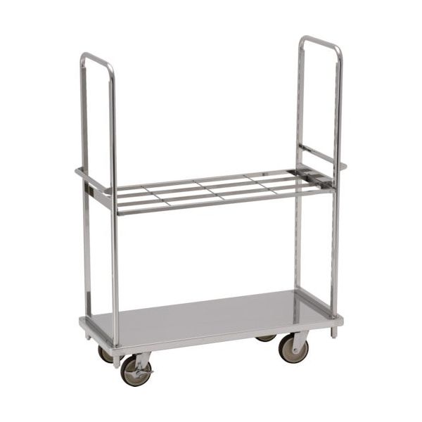 テックサス オールステンレス棚台車 1220×505 SUSφ150ウレタン車 フラットバー棚1段 TD-1250D-BT1 1台（直送品）