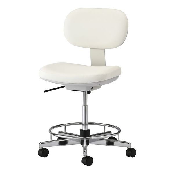 ノーリツイス 導電チェア 背付き 導電 ウレタン巻双輪キャスター(EH型)ホワイト DC-EH18W 1個 1-8180-22（直送品）