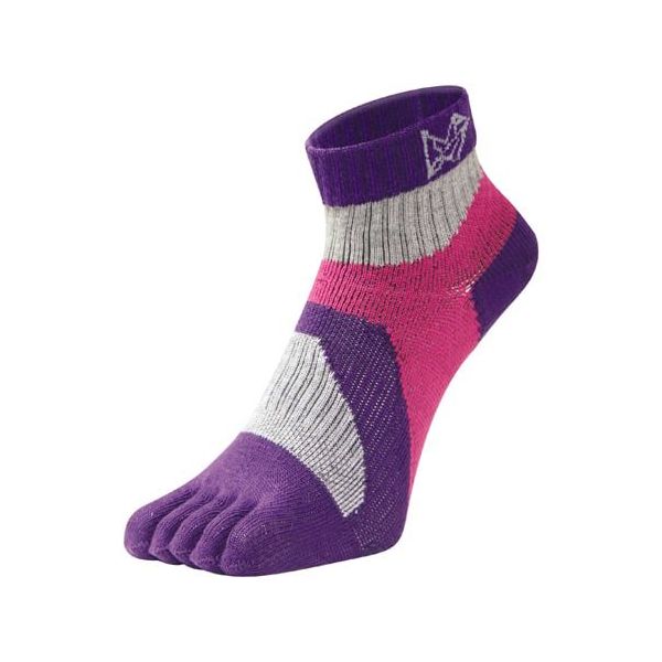 エビスニット 吸汗速乾メリノウール使用ショートソックス 5指タイプ パープル 23~25cm TR-1419 1足 67-4573-21（直送品）