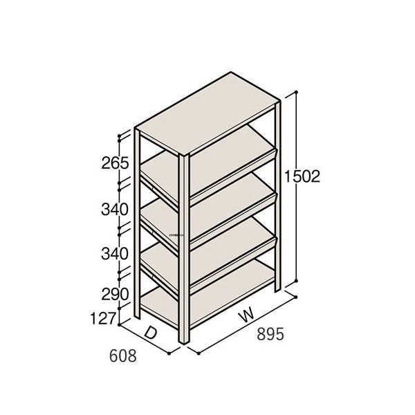 アズワン 軽量棚 ERR傾斜型 H1500×W900×D600 有効棚 4段 67-5244-91 1個（直送品）