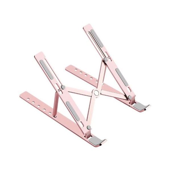 ノートパソコン&タブレットスタンド アルミ合金製 コンパクト 折りたたみ式 専用ポーチ付き ピンク TR-PST002-PK 1個（直送品）
