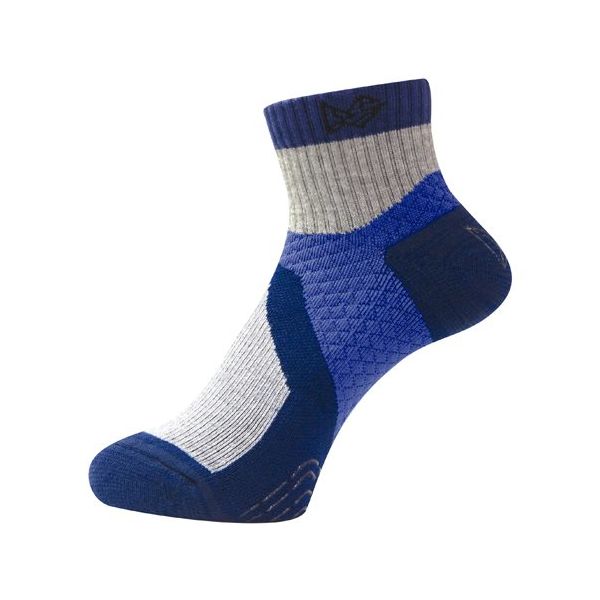 エビスニット 吸汗速乾メリノウール使用ショートソックス ブルー 25~27cm TR-1417 1足 67-4573-12（直送品）