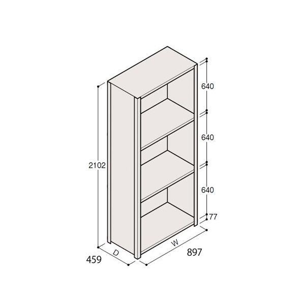 アズワン 軽量棚 ERR密閉型 H2100×W900×D450 有効棚 3段 67-5246-83 1個（直送品）