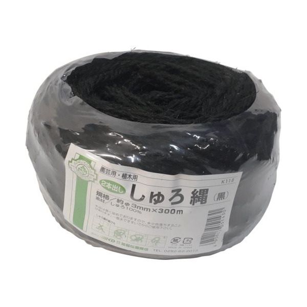 加藤伝蔵商店 伝蔵 棕櫚縄3φ黒300m(2本出し) K118 1セット(5個) 430-7230（直送品）