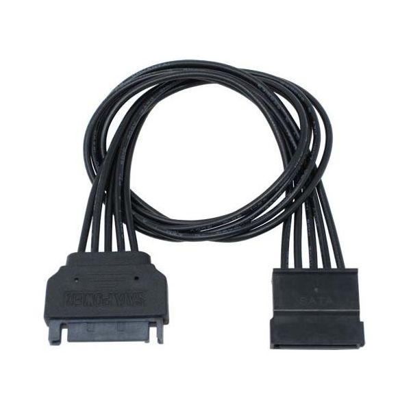アイネックス シリアルATA用電源延長ケーブル 30cm ブラック SA-047SAB-BK 1個 67-9266-61（直送品）