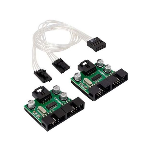 アイネックス USB2.0ヘッダー 4分配ハブ HUB-07 1個 67-9281-86（直送品）