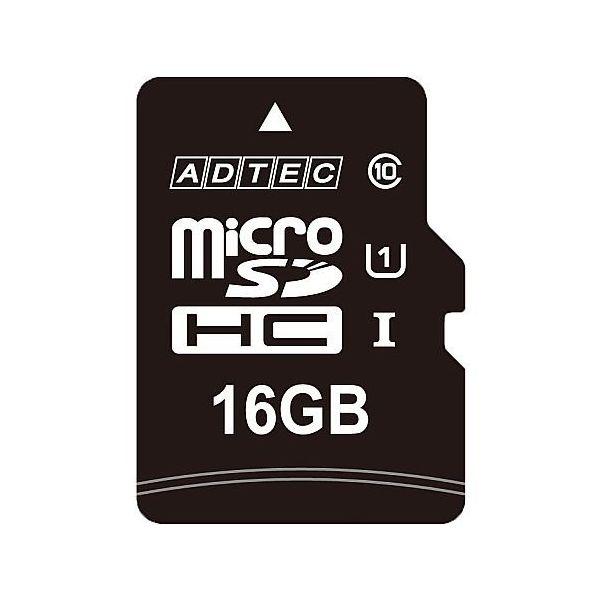 アドテック microSDHCメモリーカード 16GB Class10 SD変換アダプタ付 AD-MRHAM16G/10 1個（直送品）
