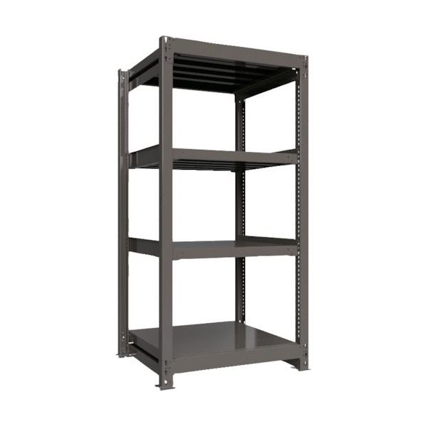 ICHIMAI 重量ボルトレスラック 段荷重1000Kg H1800×W900×D750 天地4段 単体グレー TH1000-637T4（直送品）