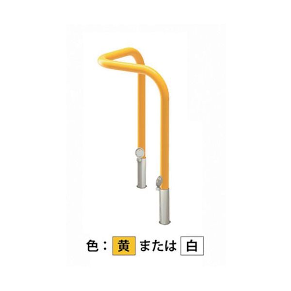 カネソウ 車止め コーナー型 スチール製 焼付塗装 Yシリーズ YD6H5-D(W) 1本 321-8304（直送品）
