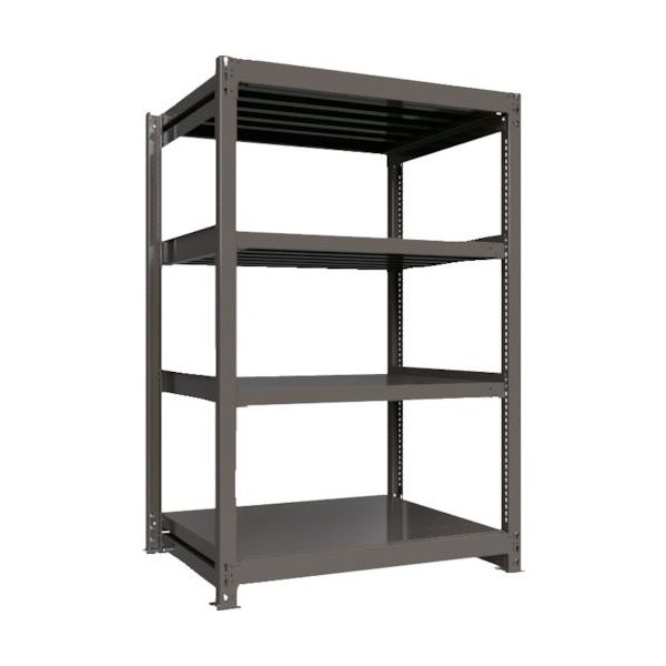 ICHIMAI 重量ボルトレスラック 段荷重1000Kg H1800×W1200×D900 天地4段 単体グレー TH1000-649T4（直送品）