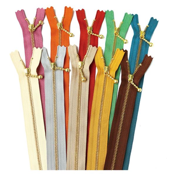 Y.K.K 玉付きファスナー ゴールド オータムカラー 10色アソート