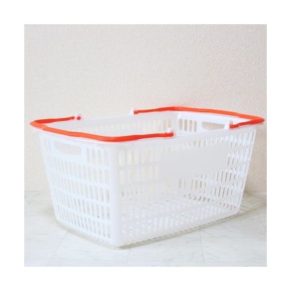 大和産業 買い物かご SLー20 ナチュラル把手オレンジ 10個セット SL-20-NROR-10P 1セット(10個) 538-1899（直送品）