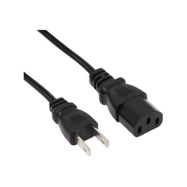 アイネックス AC電源ケーブル 極細ストレートタイプ 1.5m ACP-15S-BK 1個 67-9238-26（直送品）