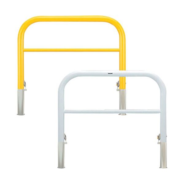 カネソウ 車止め アーチ型 横バー付 スチール製 焼付塗装 脱着式 鋳鉄製蓋 鍵付 Yシリーズ YBW6H7A-HDL(Y) 1本（直送品）