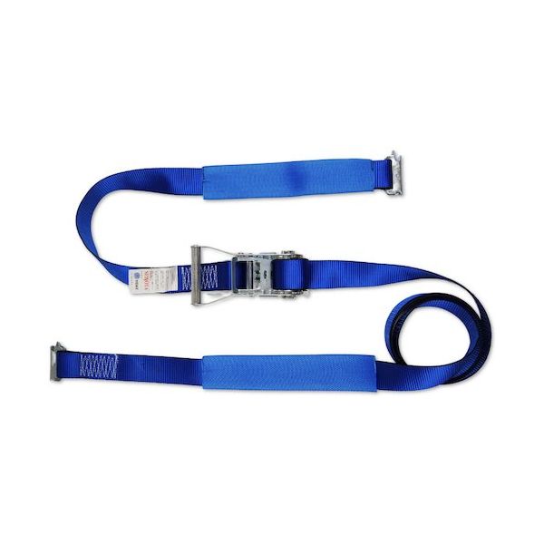 ラッシングベルト 50mm幅 ラチェットバックル ワンピース(レールフック) 固定 1m 調整 3m HXB50-R3F 1セット(10本)（直送品）