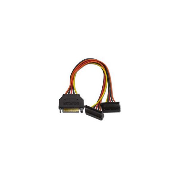 アイネックス シリアルATA用二股電源ケーブル 15cm S2-1504SAC 1個 67-9266-56（直送品）