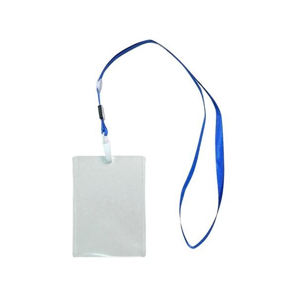 Trimate 縦向きケース付き 名札首掛けストラップ ブルー TR-STP019T-BL 1個 67-4921-13（直送品）