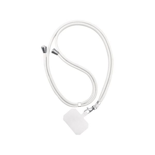 Trimate 金具付き丸紐ネックストラップ & 外付けストラップホール(1枚)ホワイト TR-STP016-WH 1個（直送品）