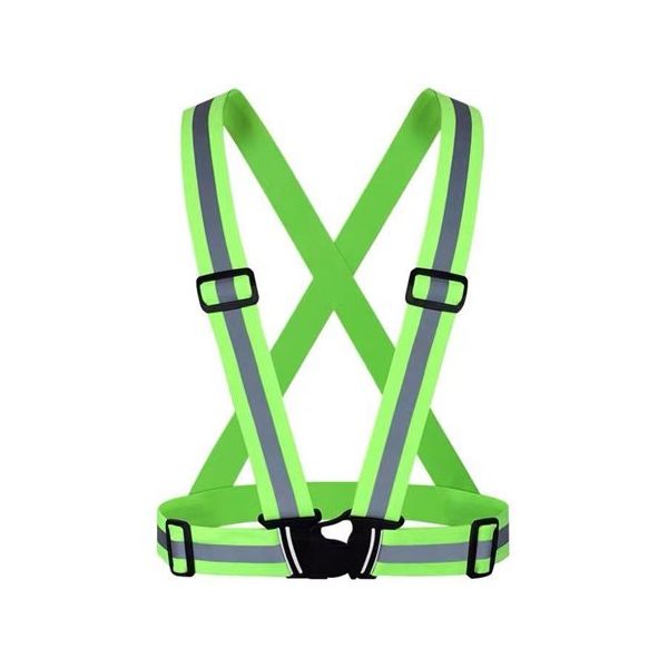 Trimate 安全反射ベスト 伸縮 タスキタイプ グリーン TR-AHB001-GR 1個 67-4917-71（直送品）