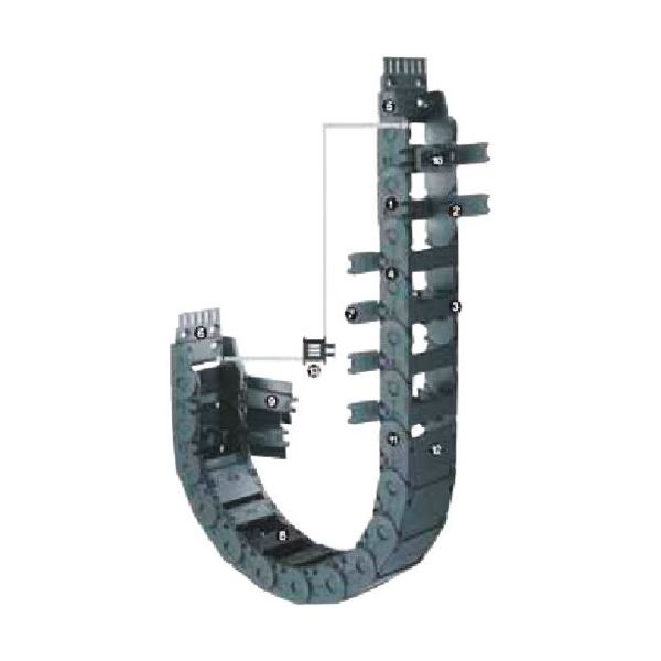 igus エナジーチェーン ケーブル保護管 53リンク 2500.07.100.0-53L 1個 186-5191(直送品)
