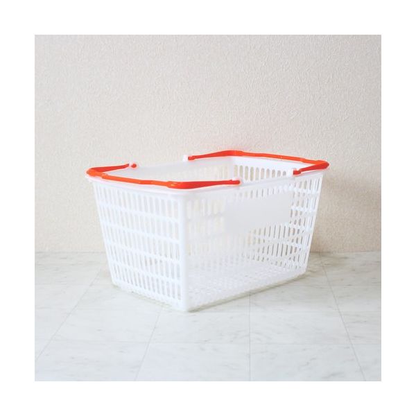 大和産業 買い物かご SLー7 ナチュラル把手オレンジ 10個セット SL-7-NROR-10P 1セット(10個) 538-0356（直送品）