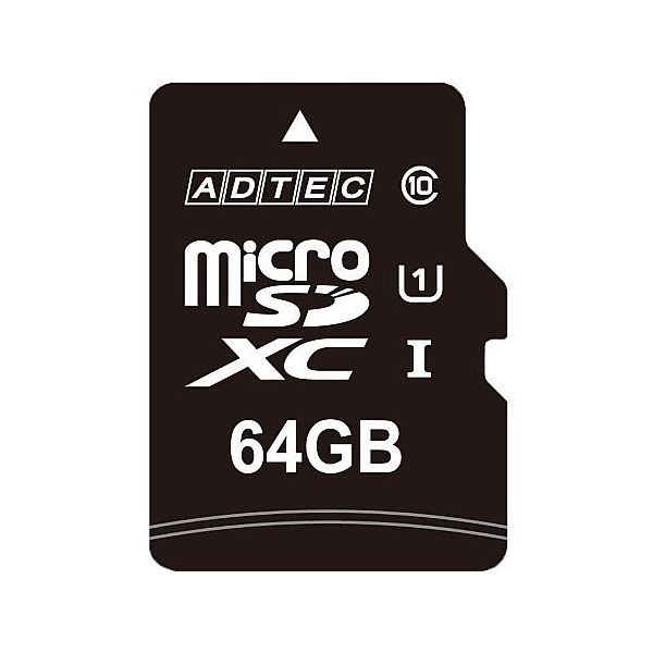 アドテック microSDXCメモリーカード 64GB UHS1 SD変換アダプタ付 AD-MRXAM64G/U1 1個（直送品）