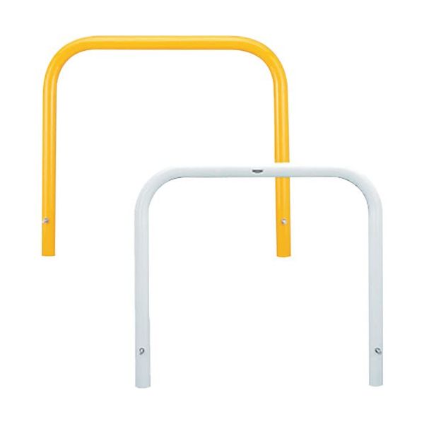 カネソウ 車止め アーチ型 スチール製 焼付塗装 固定式 Yシリーズ YB6L15-K(W) 1本 258-4055（直送品）