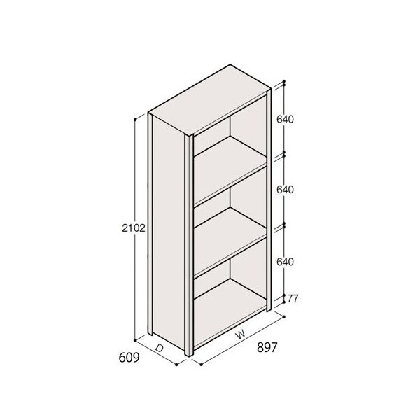 アズワン 軽量棚 ERR密閉型 H2100×W900×D600 有効棚 3段 67-5246-84 1個（直送品）