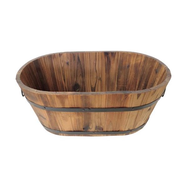 加藤伝蔵商店 伝蔵 焼杉プランター楕円大W45 P287 1セット(6個) 429-0654（直送品）