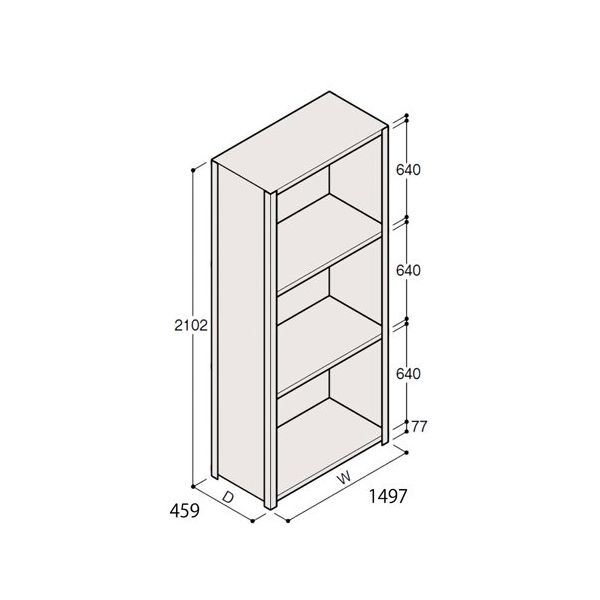 アズワン 軽量棚 ERR密閉型 H2100×W1500×D450 有効棚 3段 67-5246-89 1個（直送品）