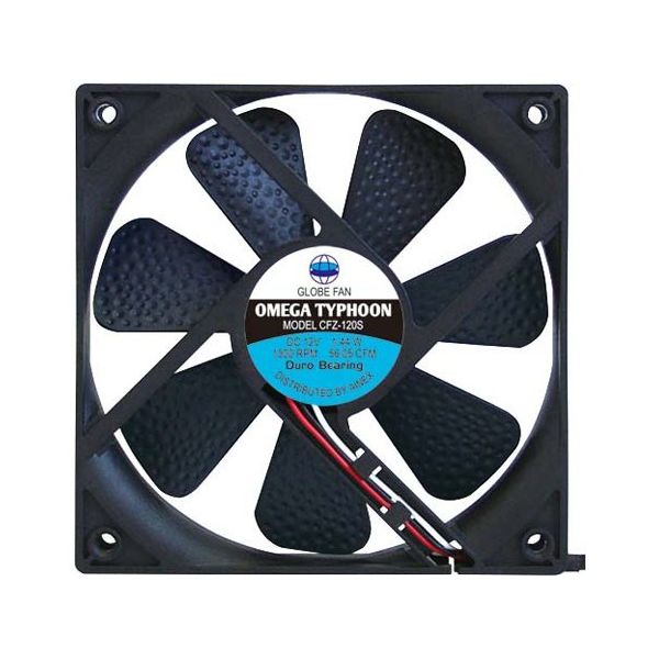 アイネックス OMEGA TYPHOON 120mm 超静音タイプ CFZ-120SB 1個 67-9231-63（直送品）