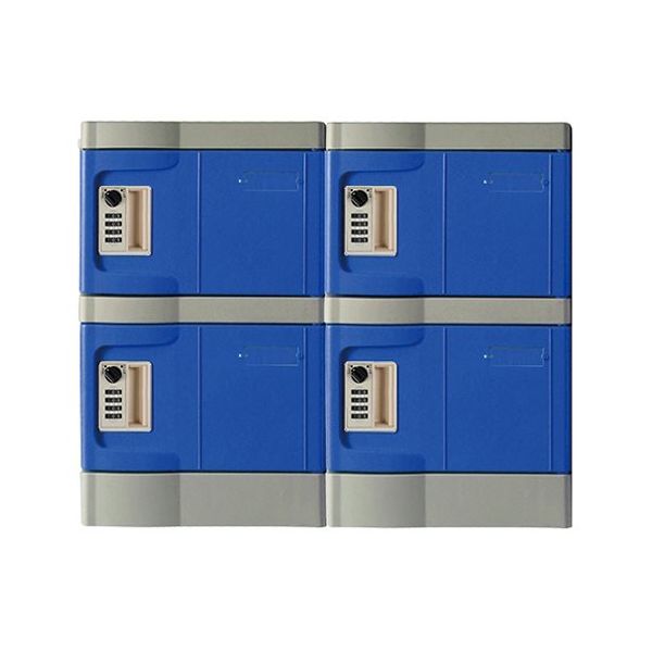 MTセキュリティジャパン 小物入れロッカー(ダイヤル錠) 2列2段/4人用 T-280E-2-2 1セット 64-9603-26（直送品）