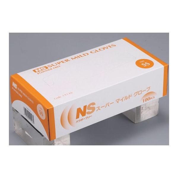 日昭産業 スーパーマイルドグローブ SS 1セット(100枚×20箱入) 19146 1セット(2000枚) 67-6645-16（直送品）