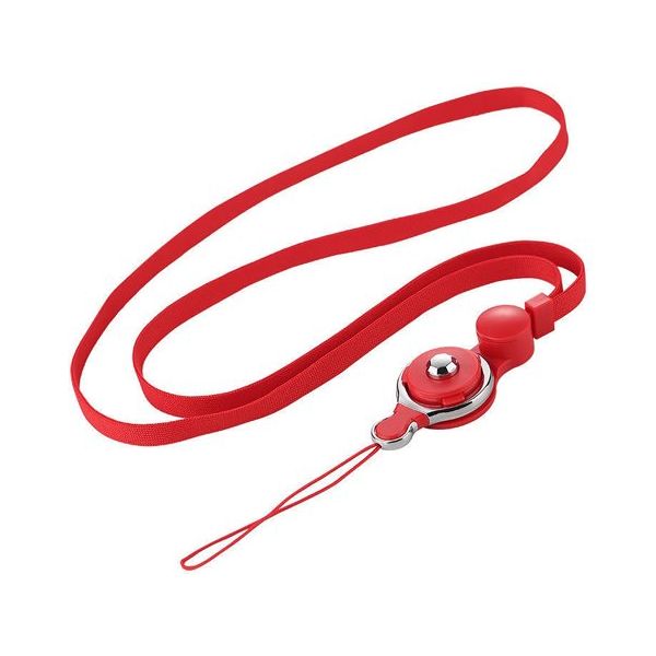 Trimate ネックストラップ ワンタッチ着脱式 レッド TR-STP005-RD 1個 67-4920-89（直送品）